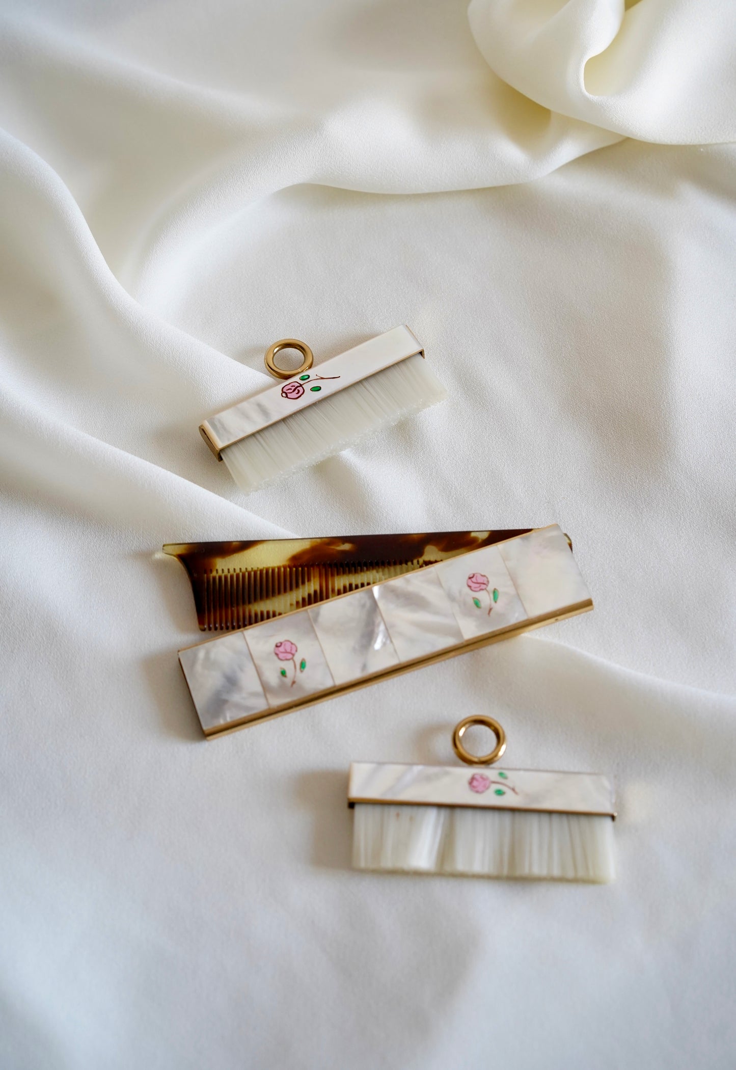 1960s vanity set, mother of pearl