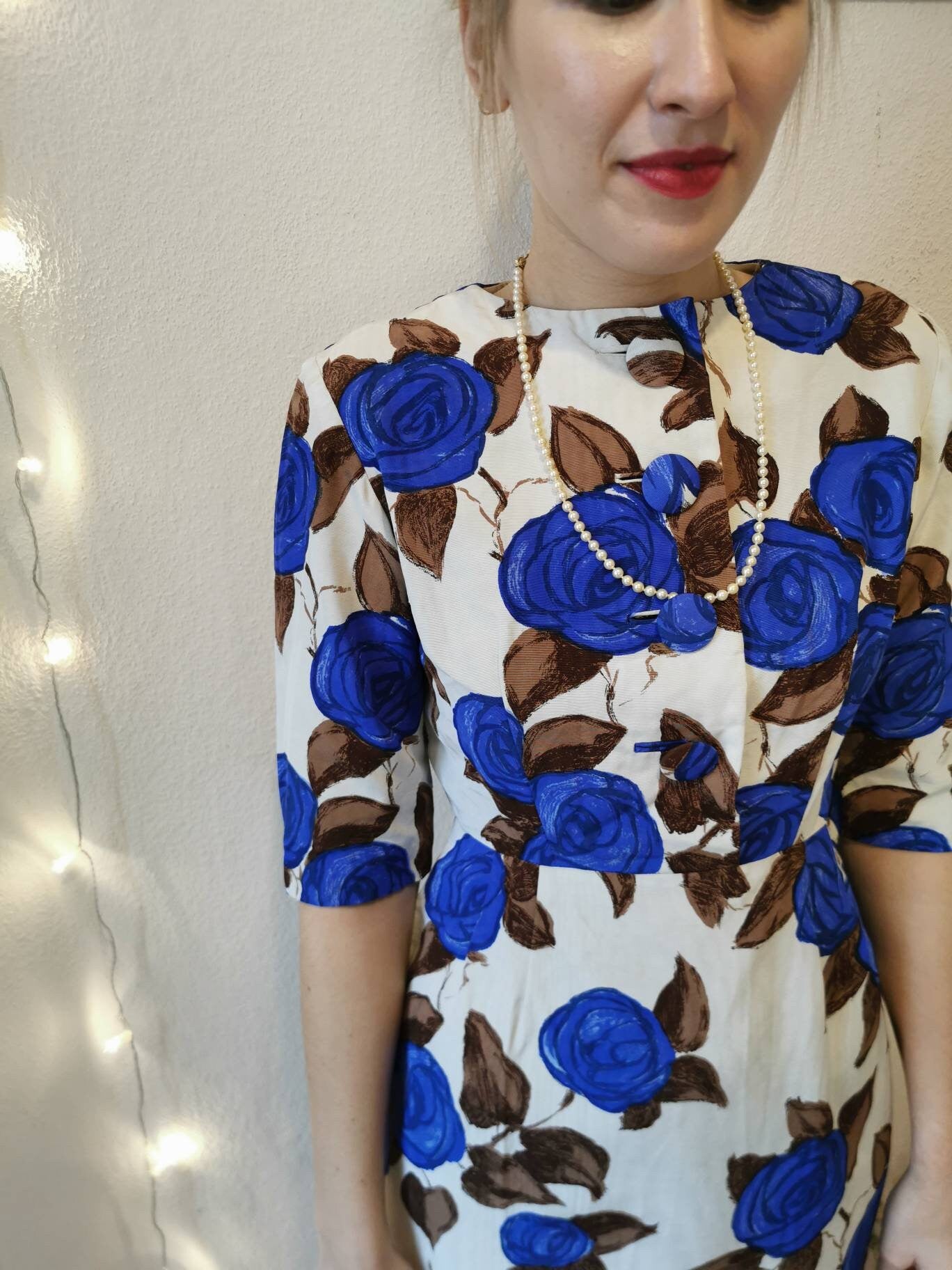 1960s vintage dress & cape set, handmade size S | US 8 | UK 10