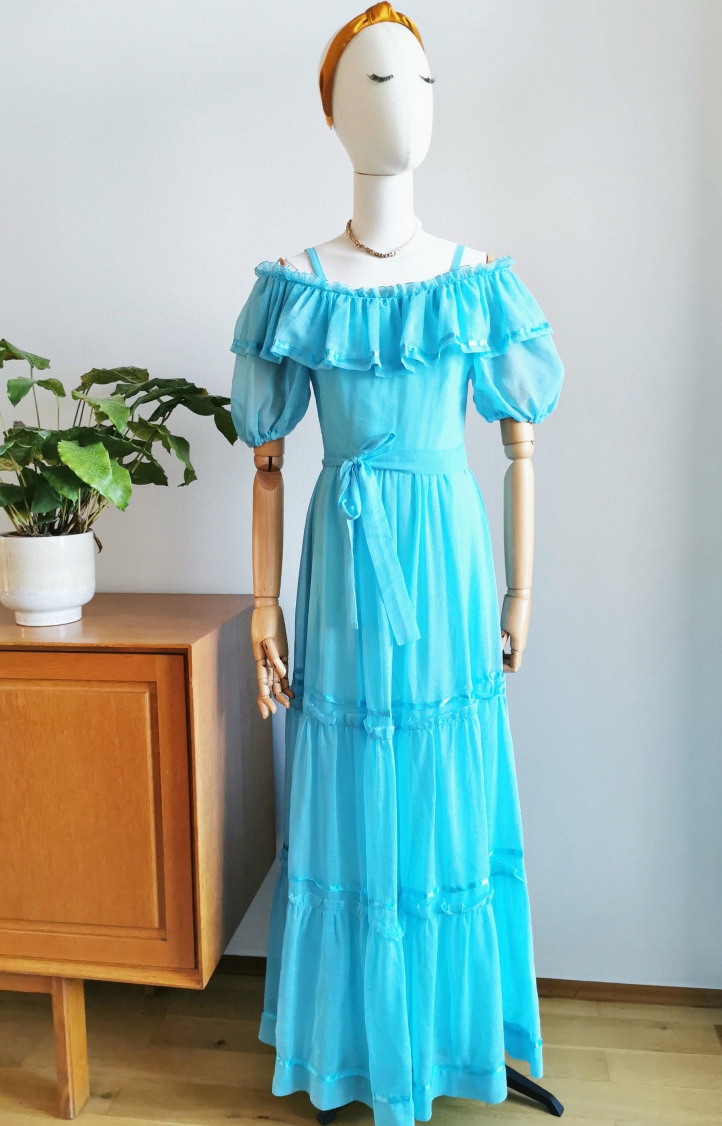1970s vintage cotton dress, size S | US 4 | UK 8 | EU 36