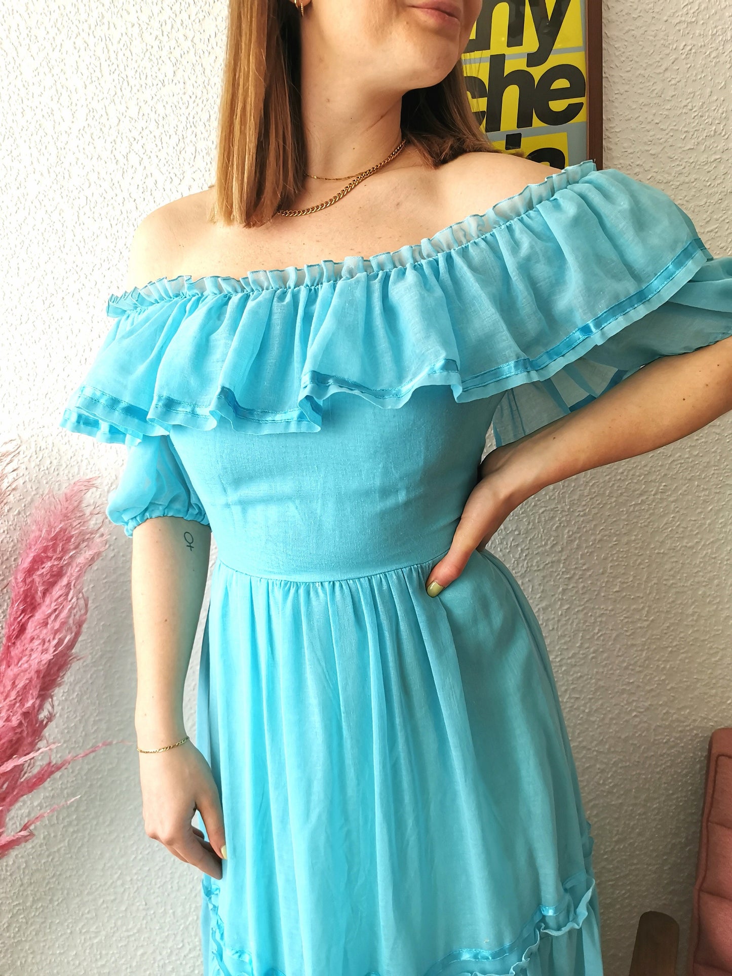 1970s vintage cotton dress, size S | US 4 | UK 8 | EU 36
