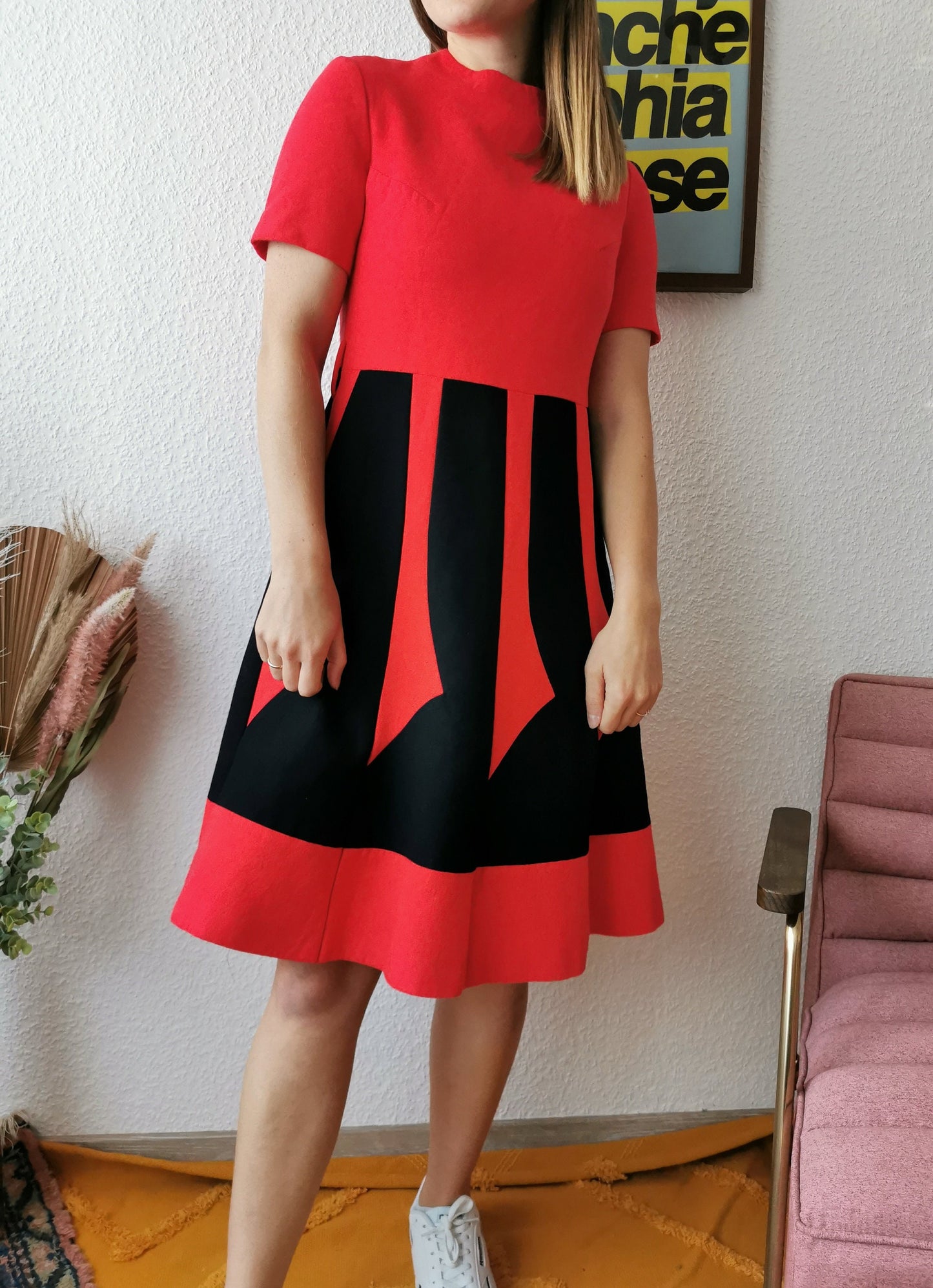 1960's vintage dress, wool, size xs-s | US 2-4 | UK 6-8 | EU 34-36