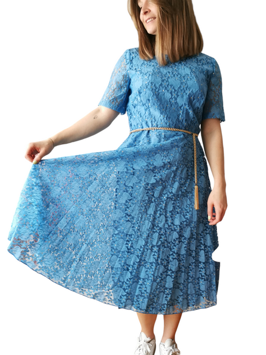 1970s vintage dress & belt, size M | US 6 | UK 10 | EU 38