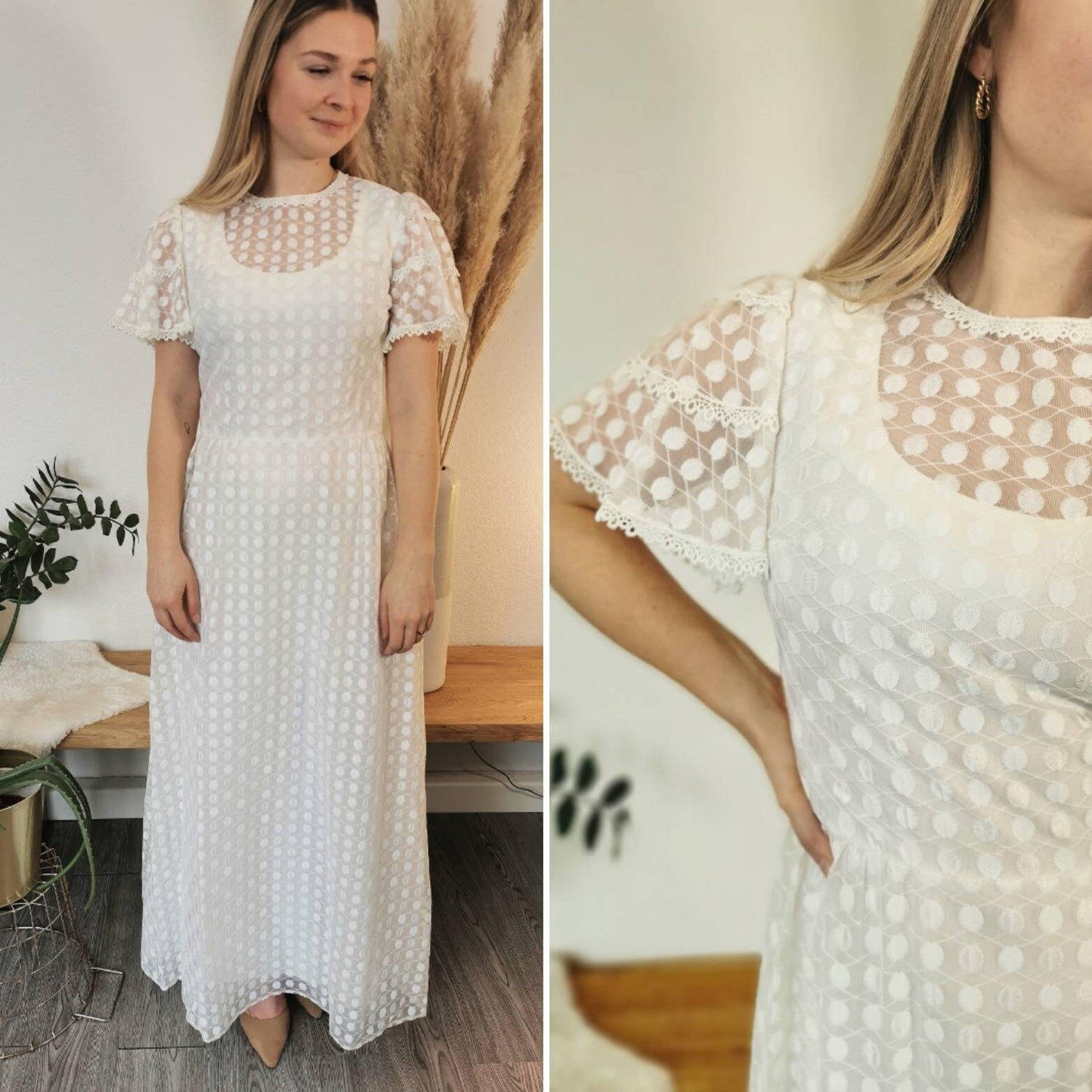 1970s vintage wedding dress, size S | US 8 | UK 10 | EU 36