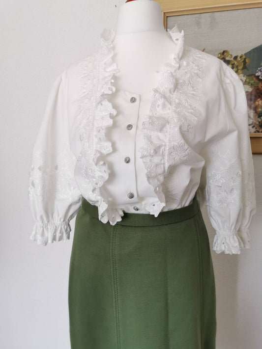 1970s vintage german folklore blouse, size XL | US 16 | UK 18