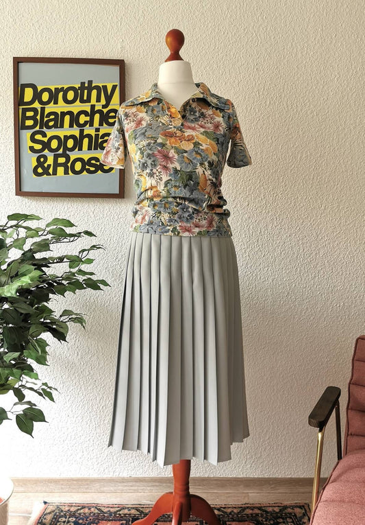 Vintage skirt, 1980's light blue plaid Midi skirt, casual vintage Size M | US 10 | UK 12 | EU 38