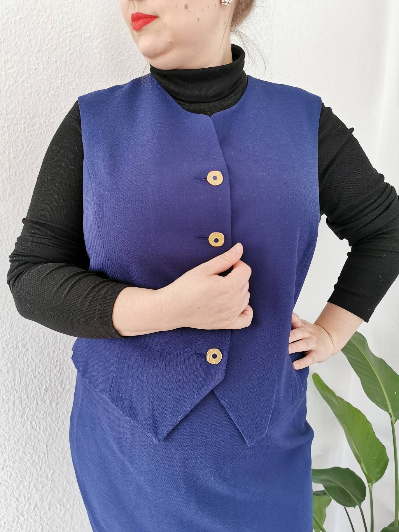 1980s vintage 3-piece set, Hero Paris vest, blazer and skirt, size xl | US 14 | UK 16 | EU 44