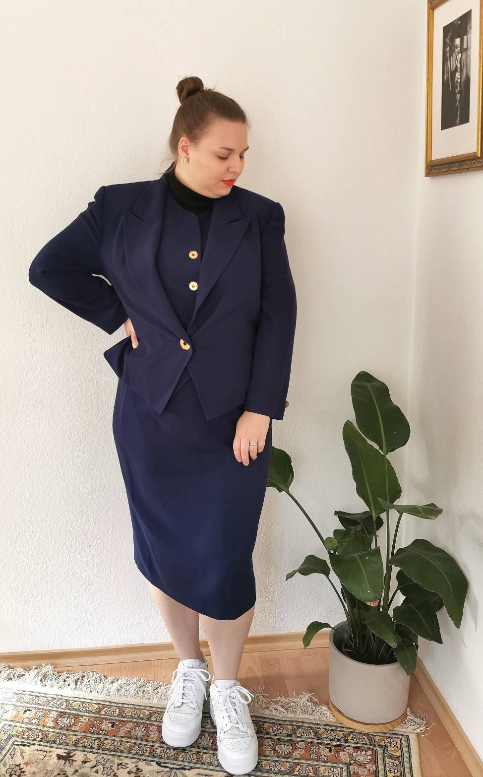 1980s vintage 3-piece set, Hero Paris vest, blazer and skirt, size xl | US 14 | UK 16 | EU 44