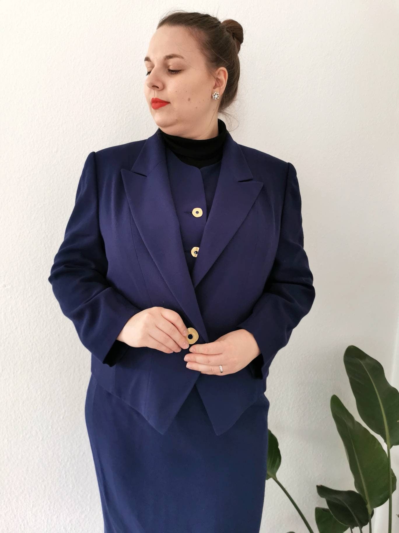 1980s vintage 3-piece set, Hero Paris vest, blazer and skirt, size xl | US 14 | UK 16 | EU 44