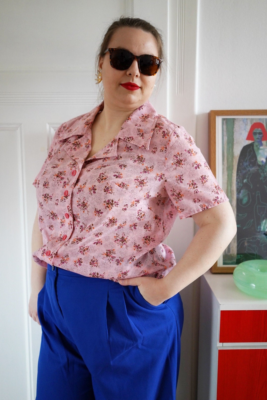 1970s vintage blouse, size XL | US 12 | UK 16 | EU 44