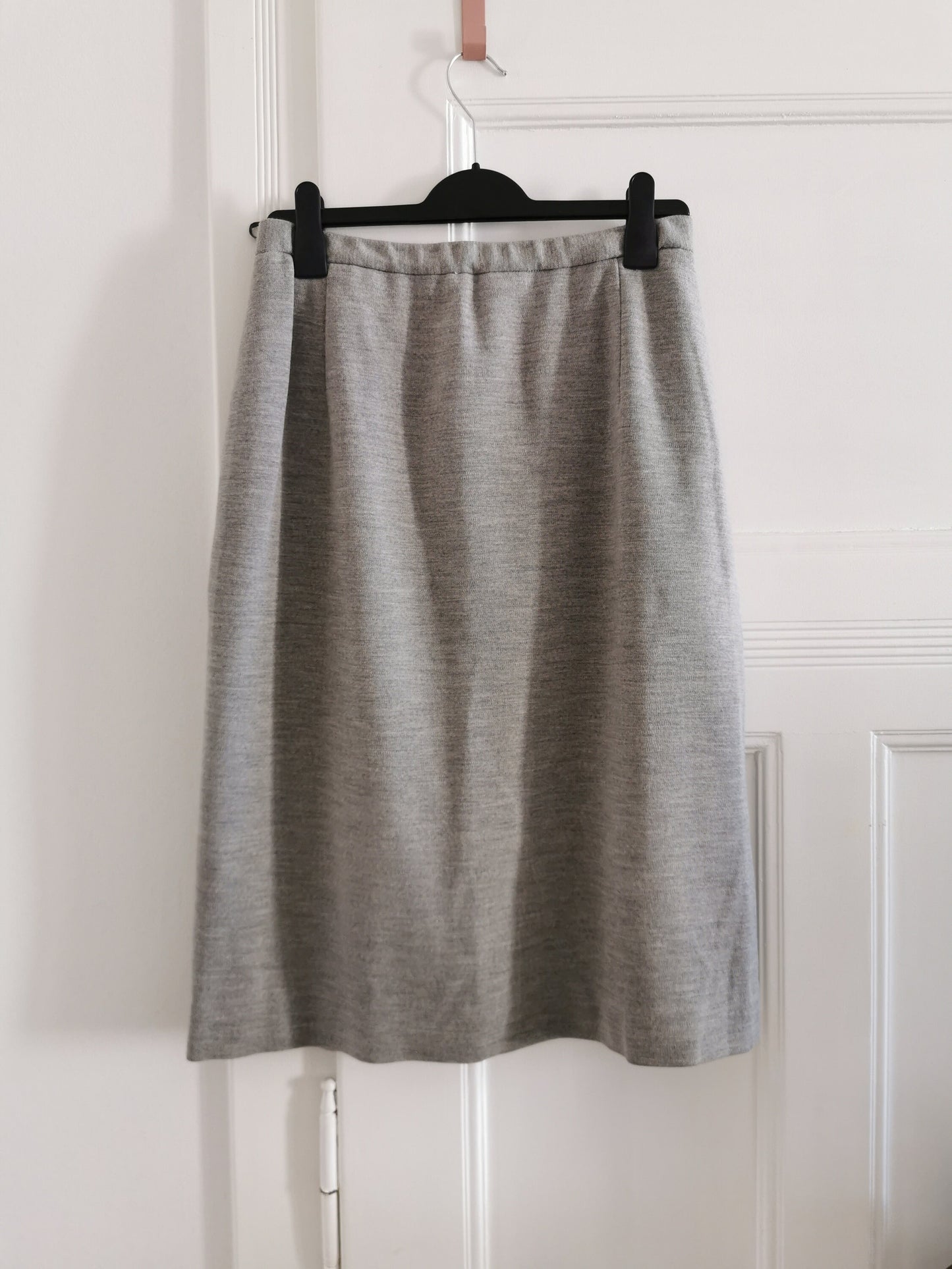 Vintage skirt, 1980's grey pencil skirt, jersey, size S-M | US 4-6 | UK 8-10 | EU 36-38