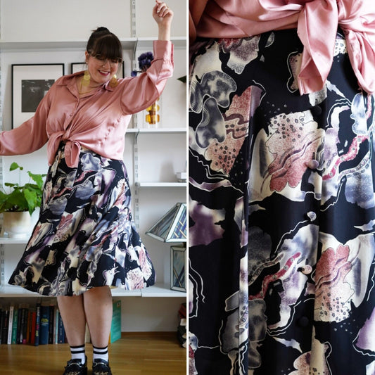 Vintage skirt, 1990's midi skirt, plus-sized US 14-16 | UK 18-20 | EU 46-48