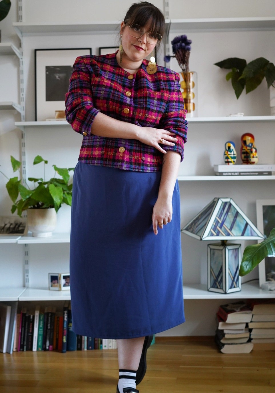 Vintage skirt, 1990's blue plussize pencil skirt, US 16-18 | UK 20-22 | EU 48-50