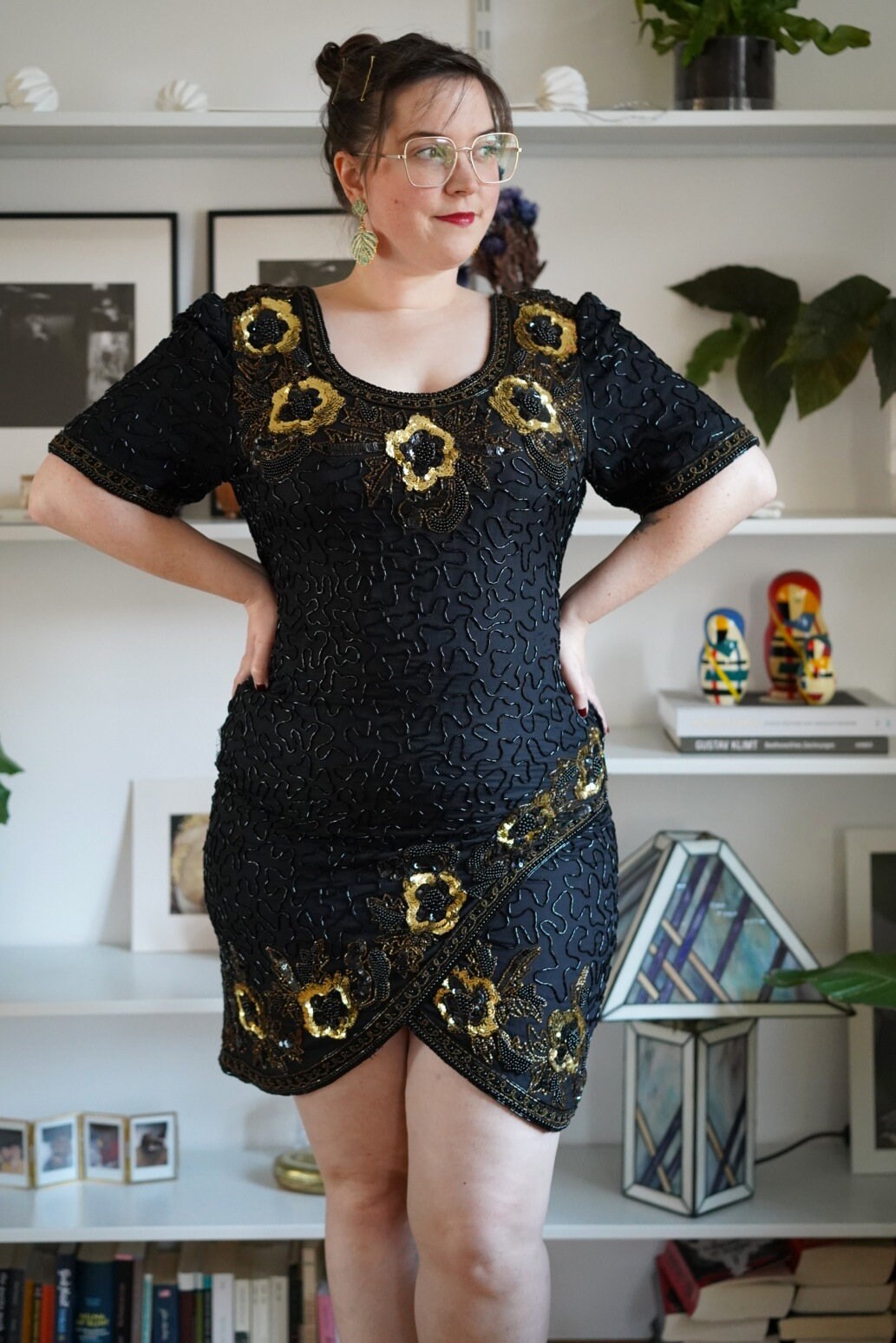 1980s vintage dress, size XL | US 12 | UK 16 | EU 44