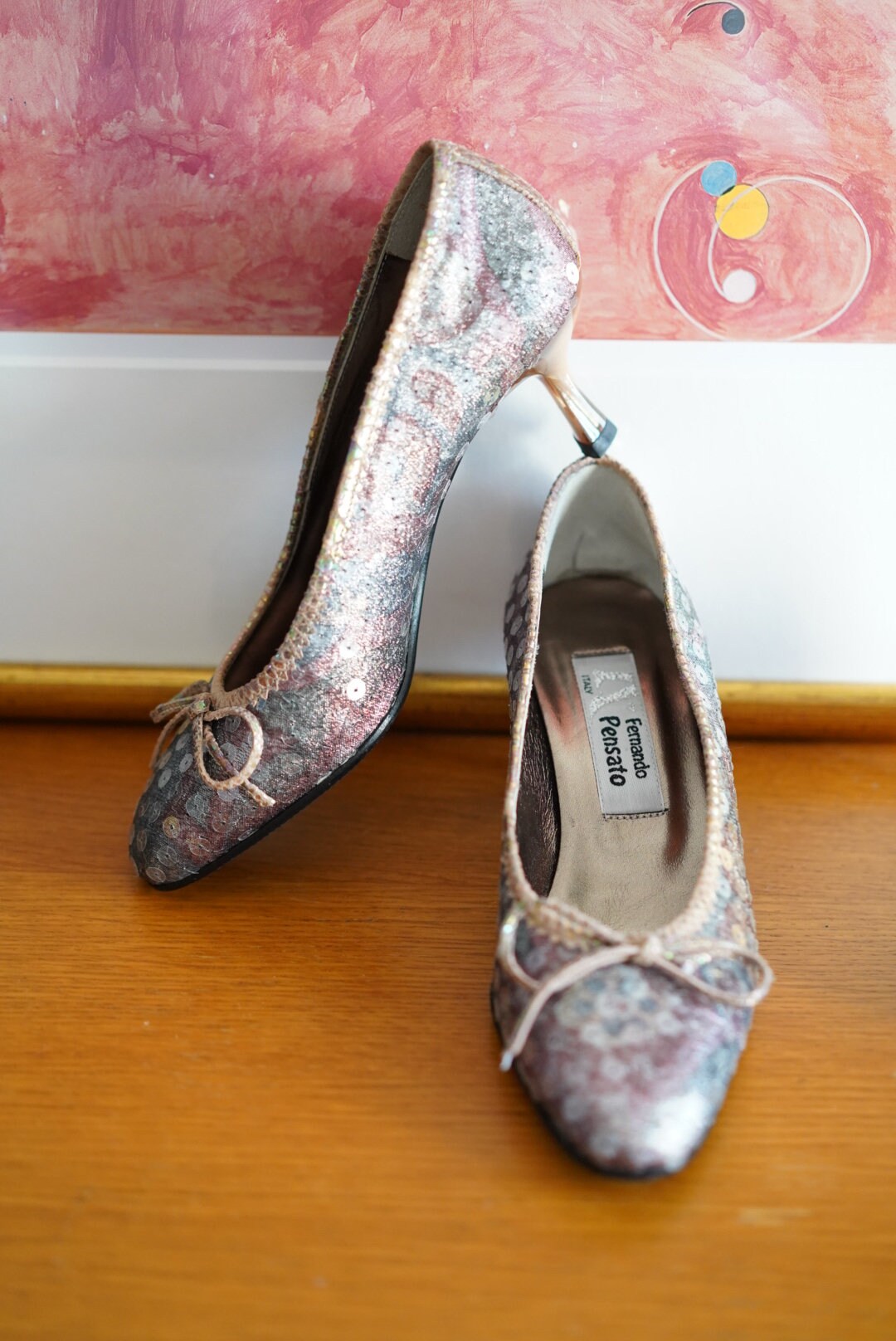 Vintage Fernando Pensato pumps, designer y2k Italien shoes, sequins, Size EU 38 | US 7,5 | UK 5,5