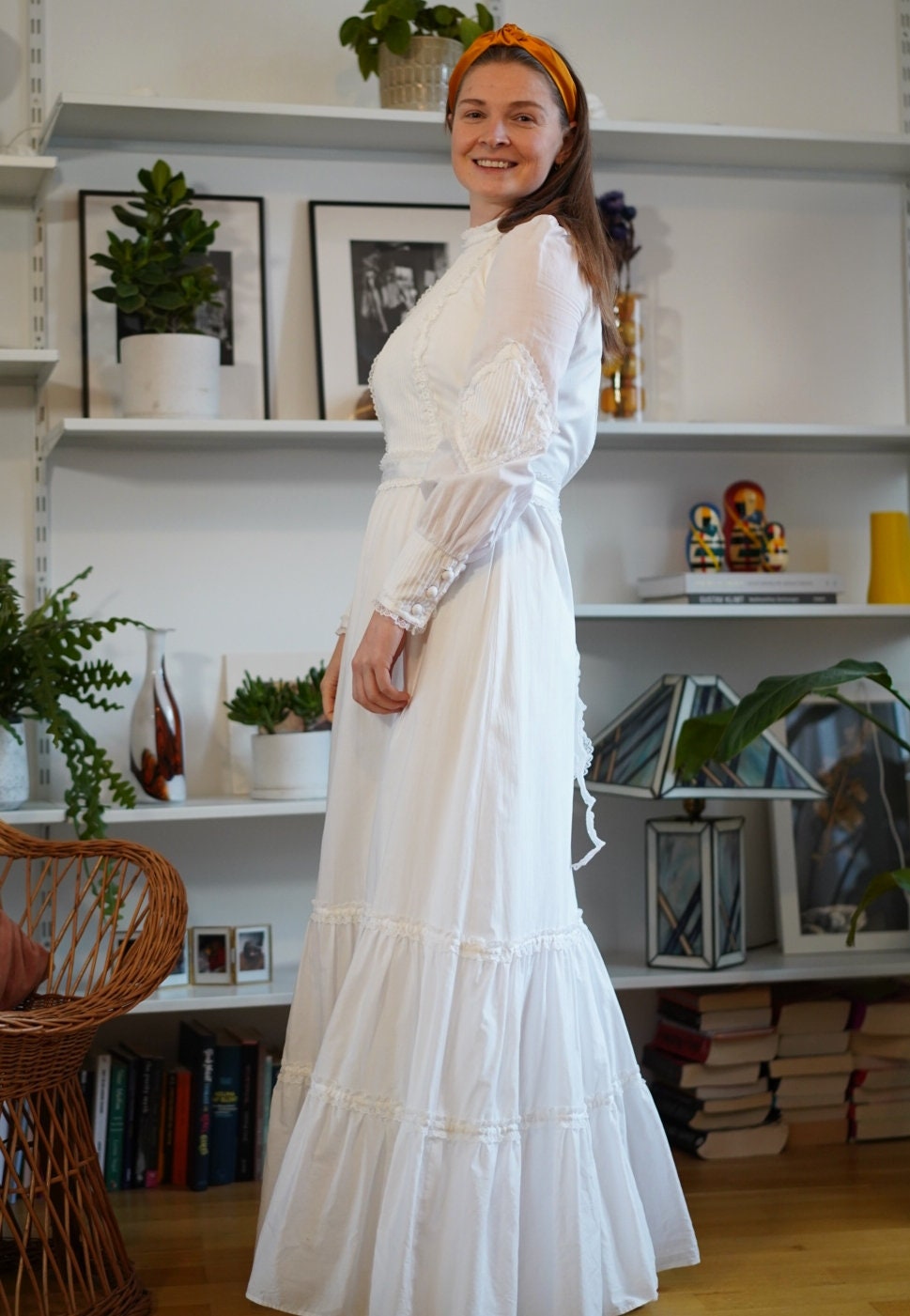 1970s rare vintage Vera Mont wedding dress, size xs | US 2 | UK 6 | EU 34