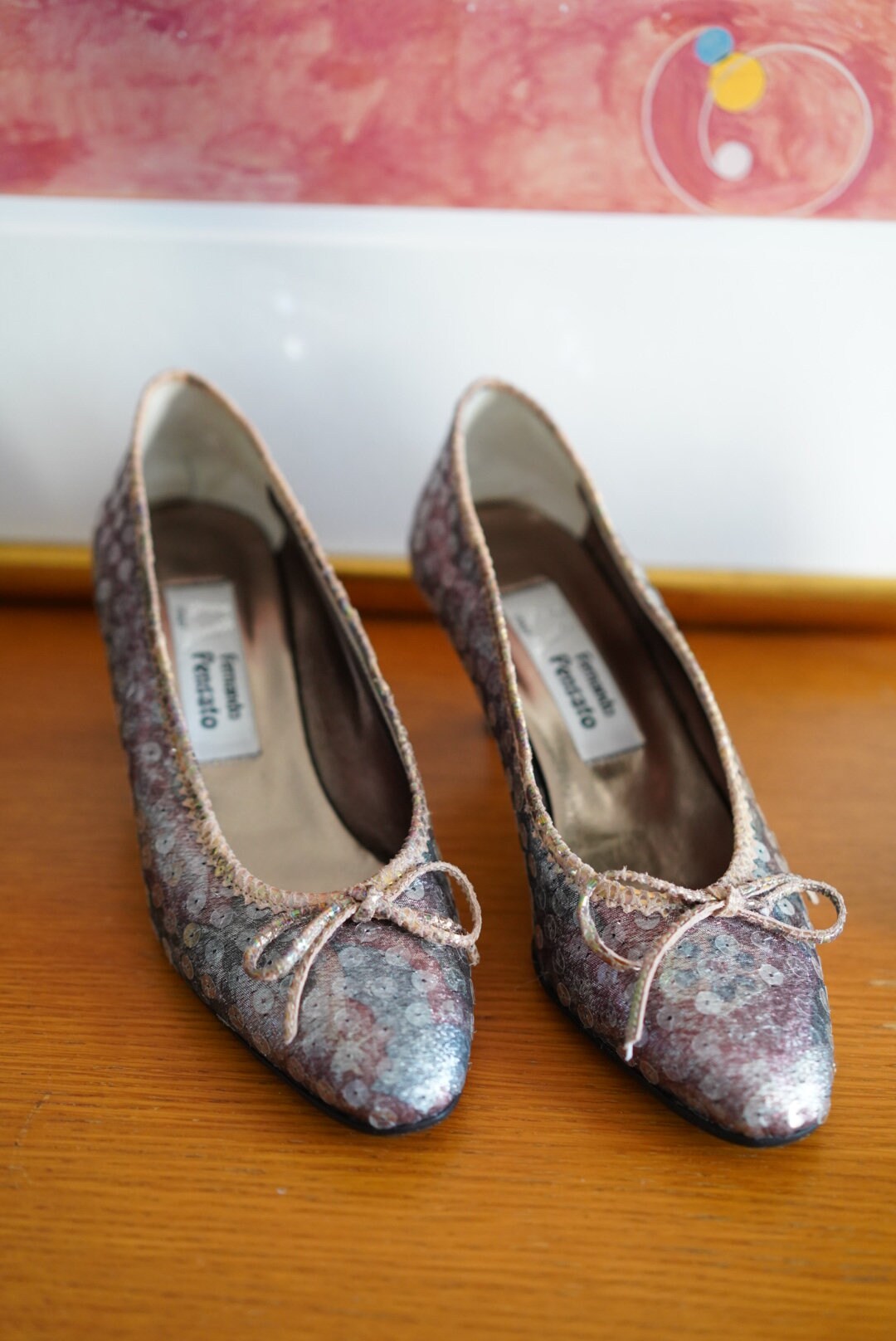 Vintage Fernando Pensato pumps, designer y2k Italien shoes, sequins, Size EU 38 | US 7,5 | UK 5,5