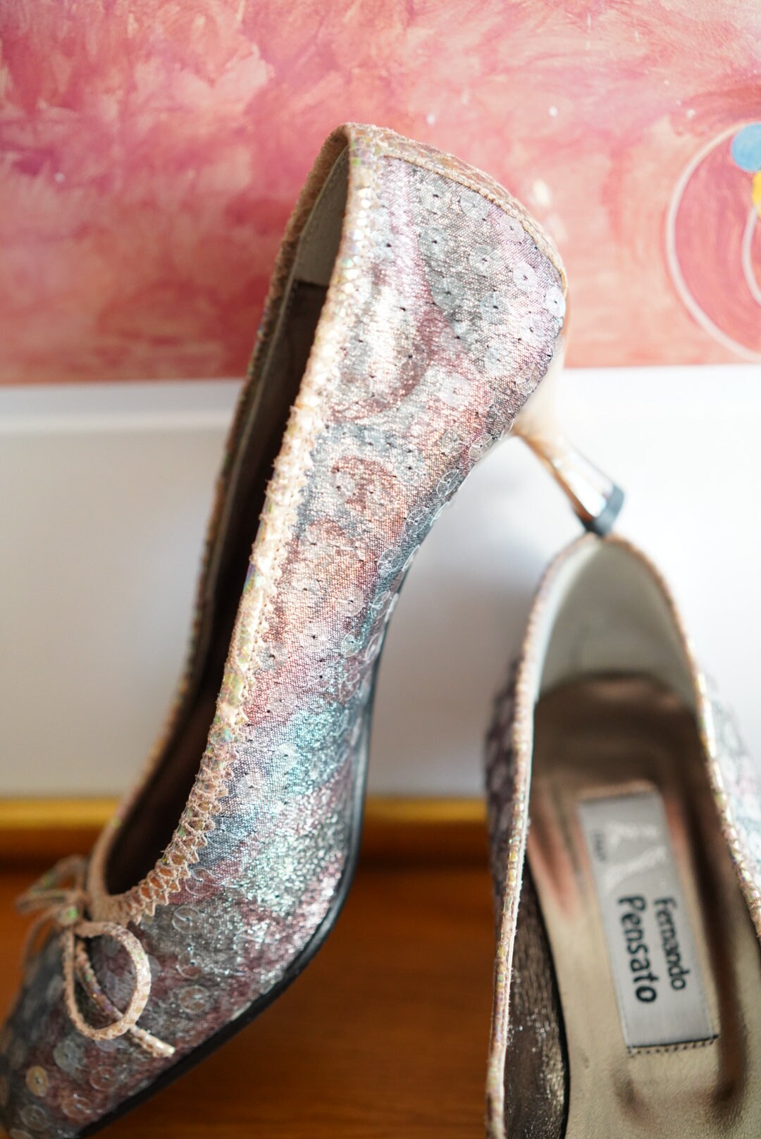 Vintage Fernando Pensato pumps, designer y2k Italien shoes, sequins, Size EU 38 | US 7,5 | UK 5,5