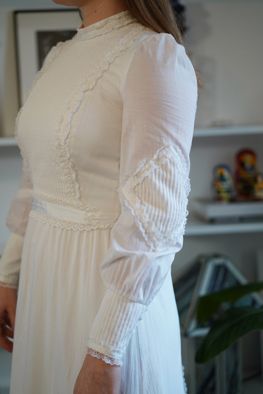 1970s rare vintage Vera Mont wedding dress, size xs | US 2 | UK 6 | EU 34