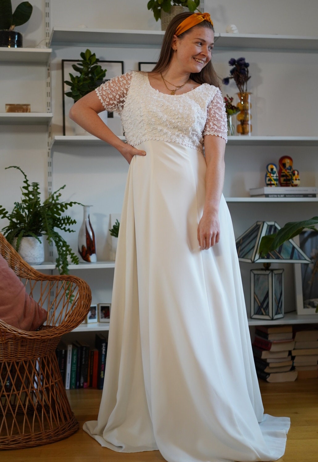 1990s/2000s vintage wedding dress,flowers mesh, size XS-S | US 4-6 | UK 8-10 | EU 36-38