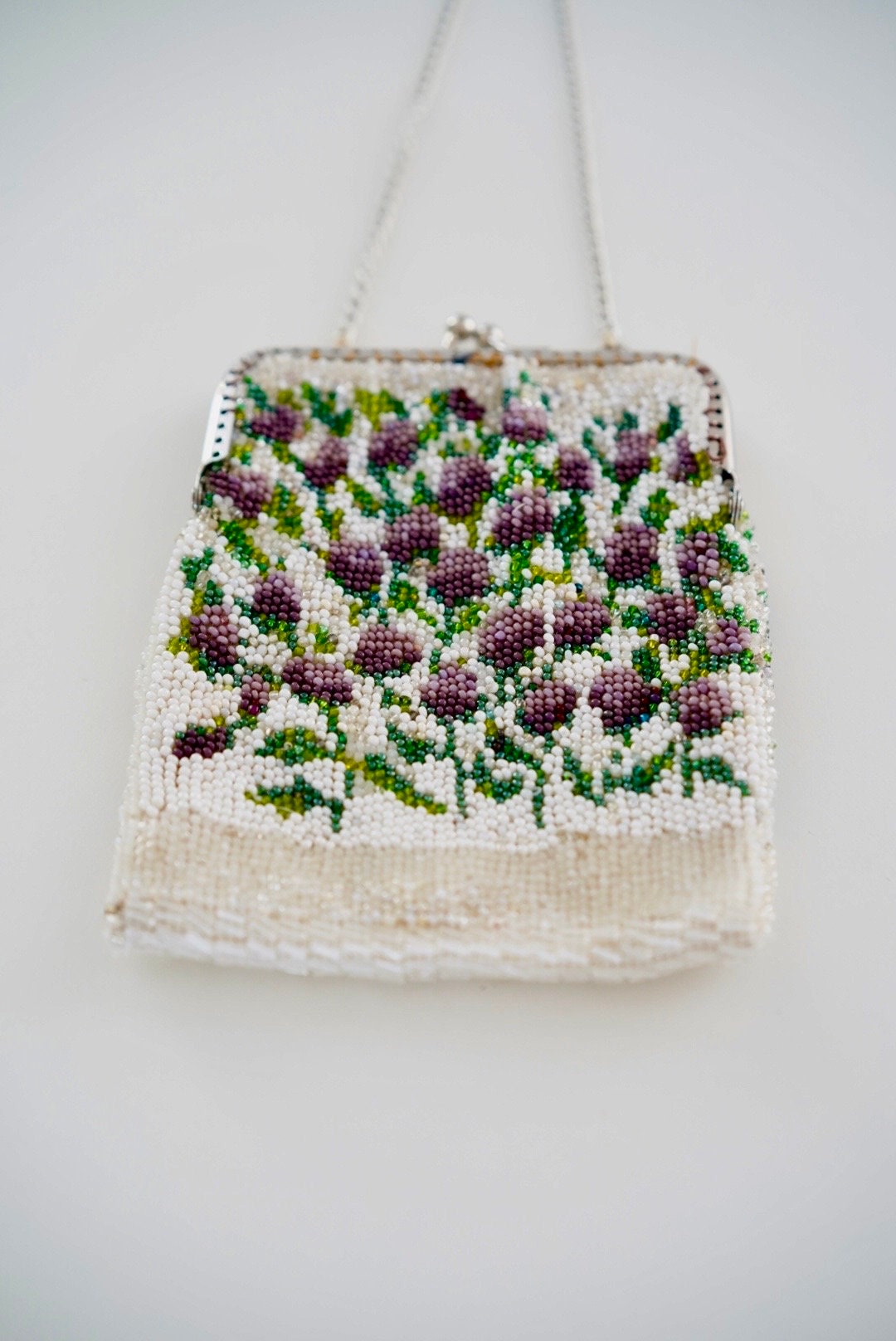 1970s handmade beaded vintage purse