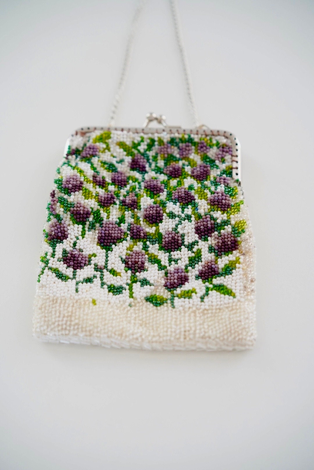 1970s handmade beaded vintage purse