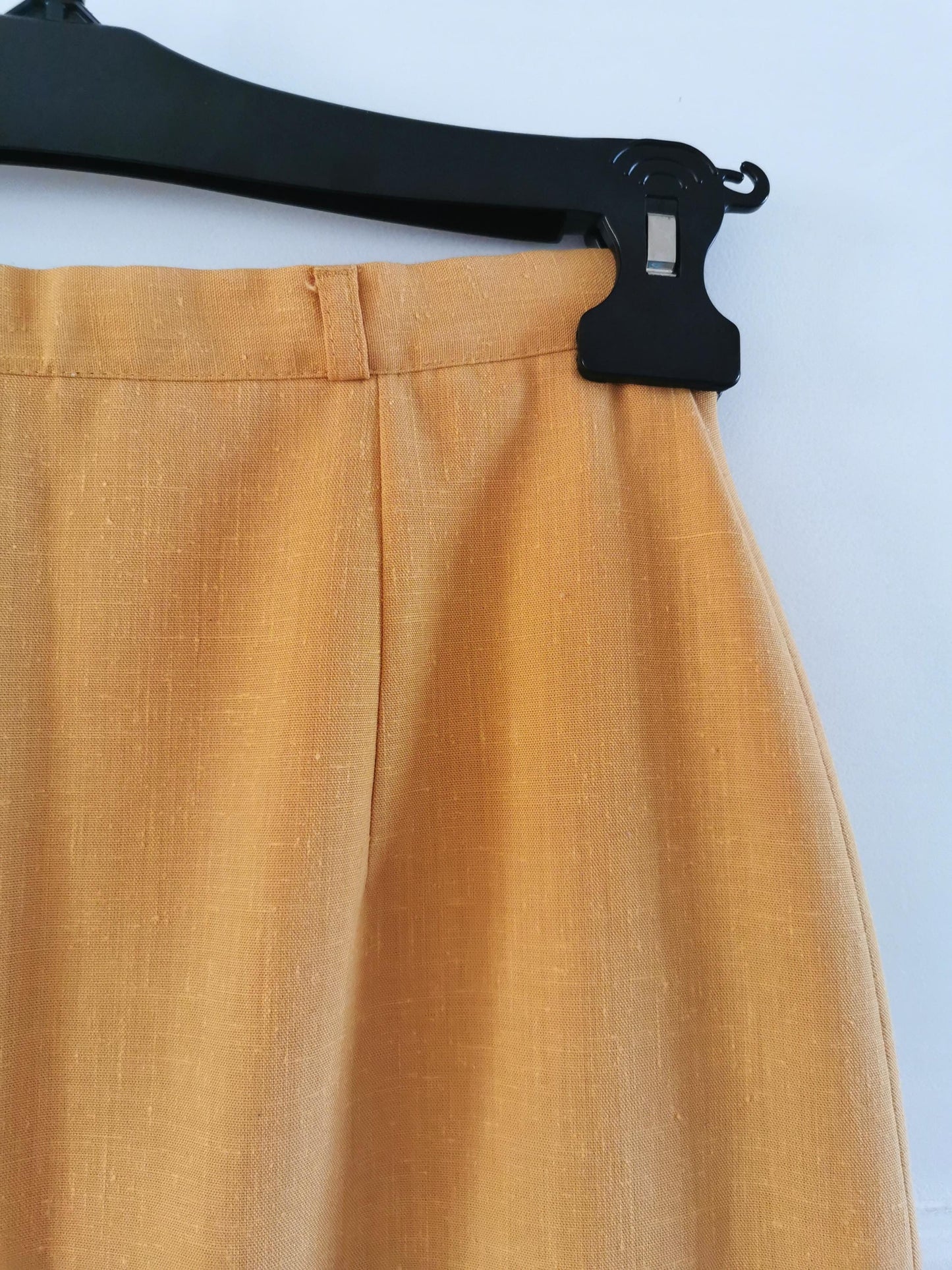 Vintage skirt 1970s yellow midi skirt size