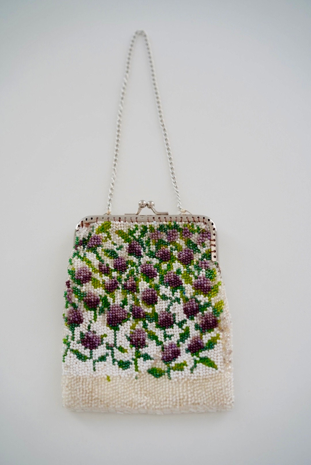 1970s handmade beaded vintage purse