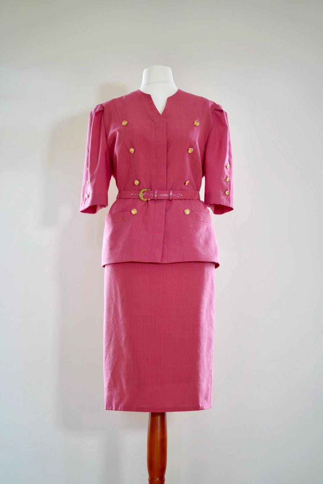 1980s vintage blazer & skirt suit, size L