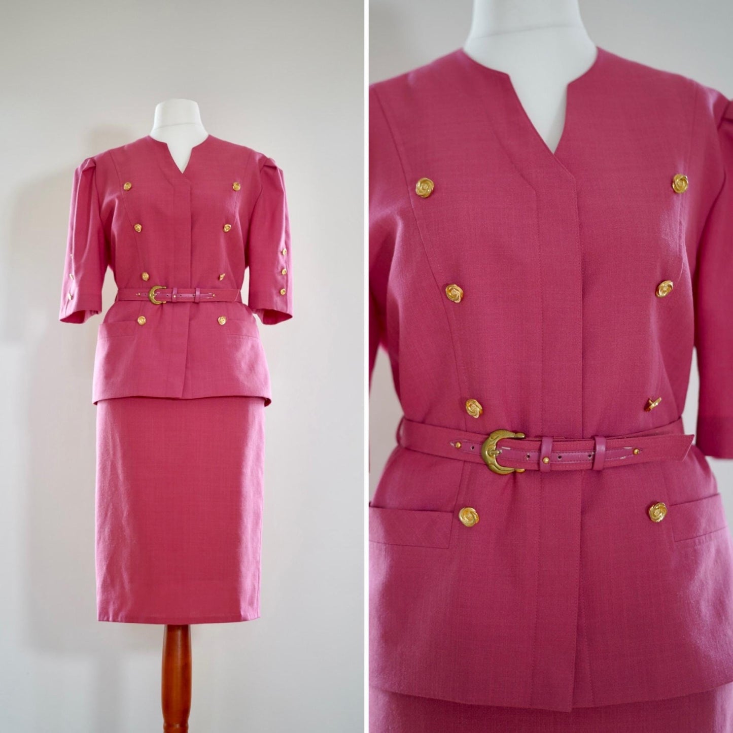 1980s vintage blazer & skirt suit, size L