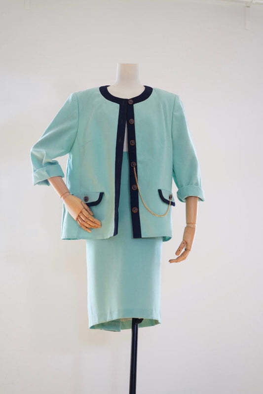 1980s vintage blazer & skirt suit, size L