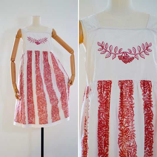 1970s vintage cotton dress, size M-L